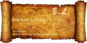 Bartos Lilla névjegykártya